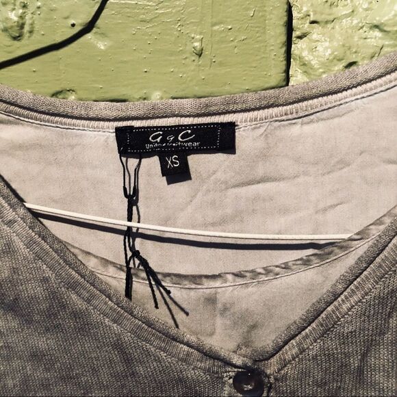 G+C United knitwear gray two fer cardigan - Picture 3 of 5